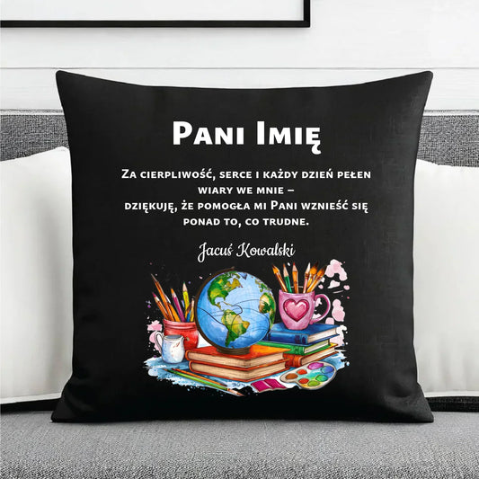Podziękowanie dla nauczyciela | Poduszka dekoracyjna na Zakończenie Roku Szkolnego N12 - StoryCups.pl