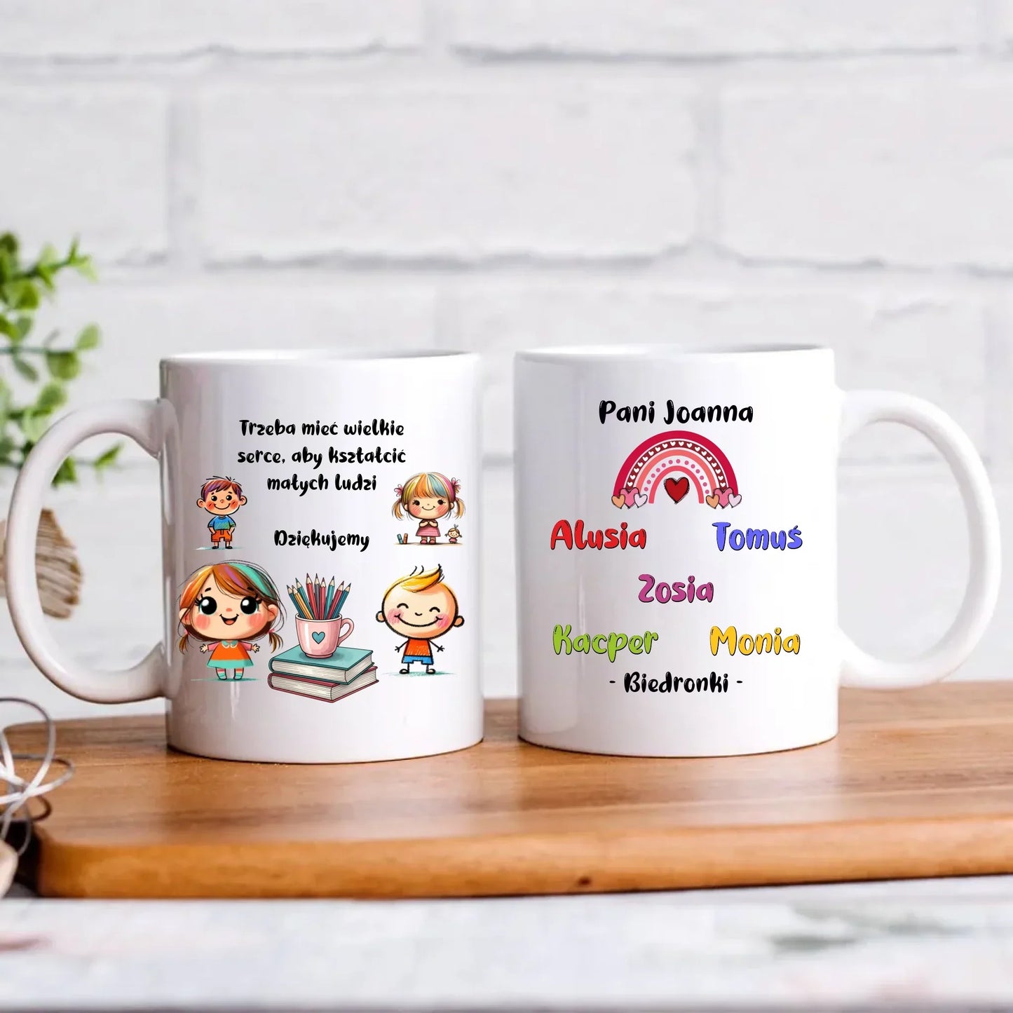 Trzeba mieć wielkie serce imiona dzieci 1-25 | Kubek magiczny prezent dla nauczycielki N14 - StoryCups.pl