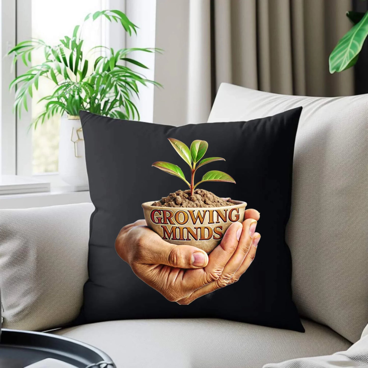 Growing minds | Poduszka dekoracyjna dla nauczyciela N15 - StoryCups.pl