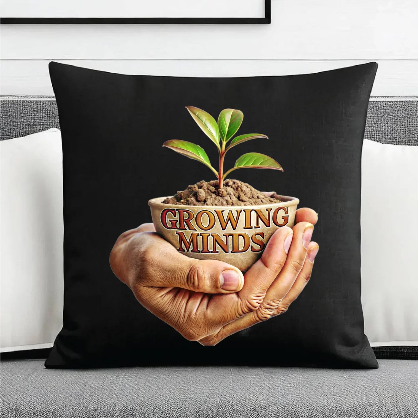 Growing minds | Poduszka dekoracyjna dla nauczyciela N15 - StoryCups.pl