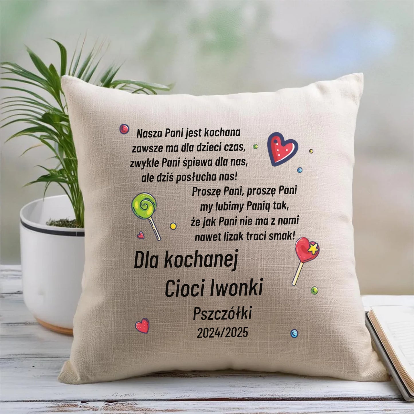 Poduszka prezent na Zakończenie Roku Szkolnego dla nauczyciela
