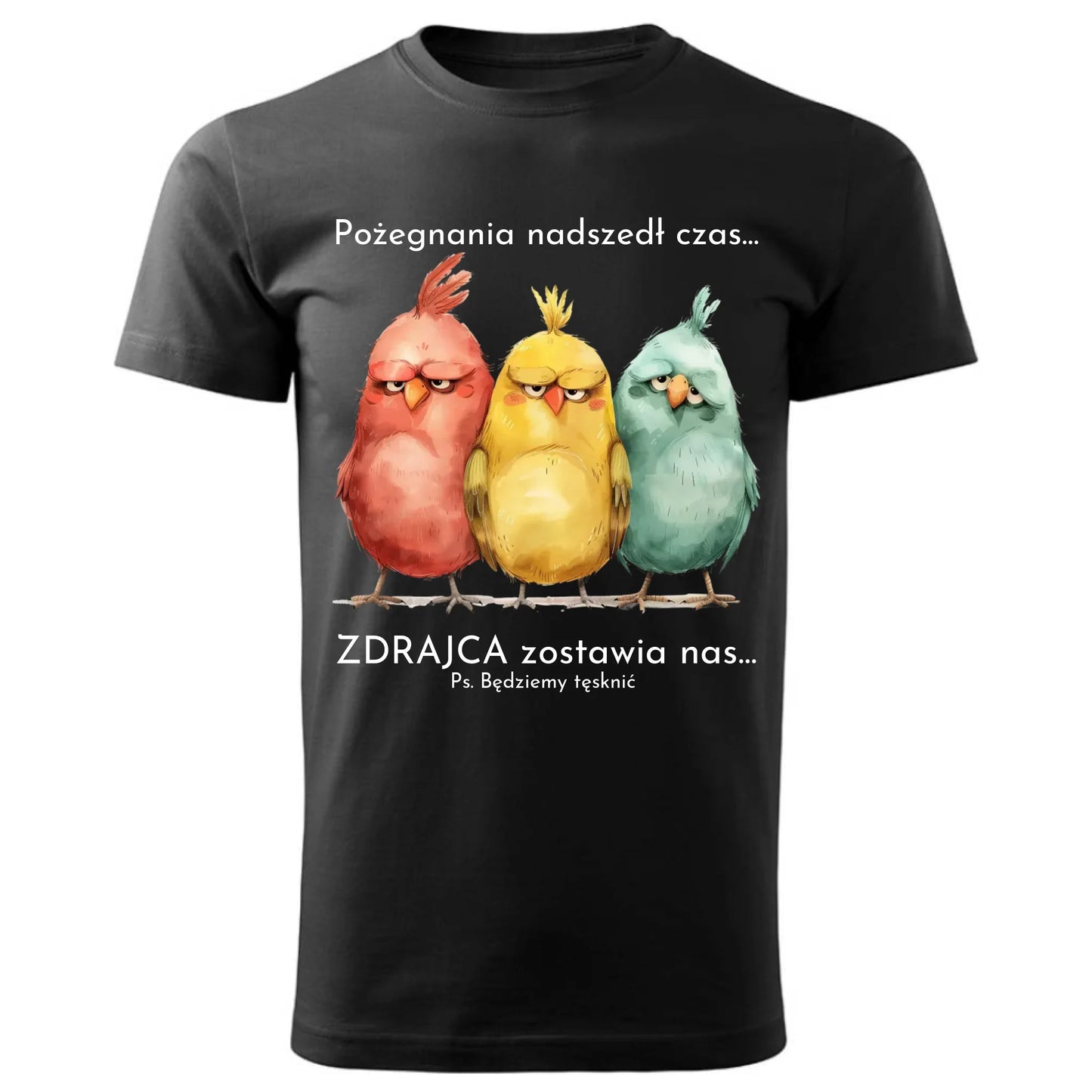 Czarna koszulka z nadrukiem – prezent dla kolegi odchodzącego z pracy