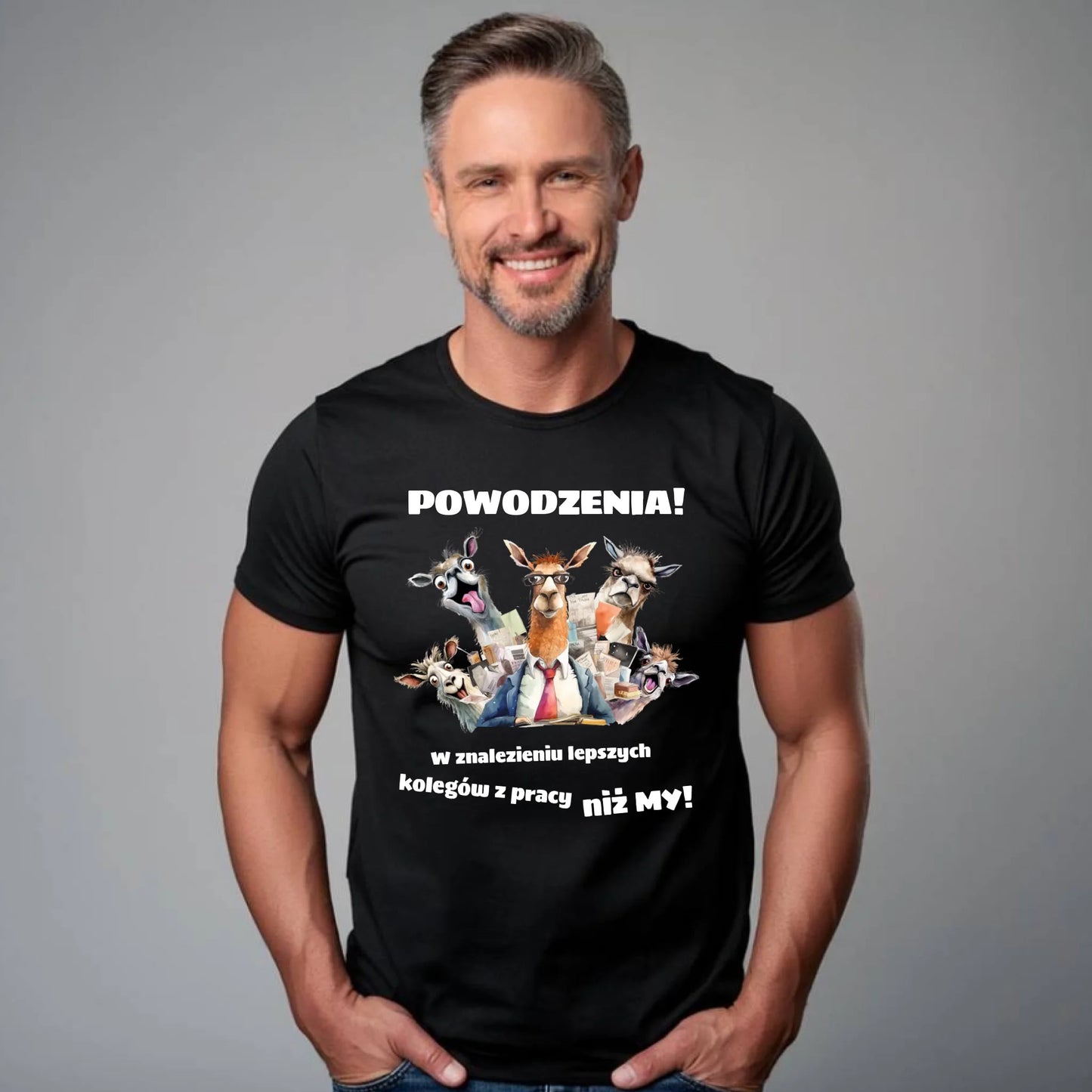 Męska koszulka z nadrukiem – personalizowany prezent na odejście z pracy