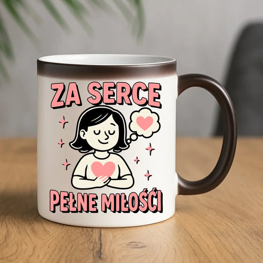 Za serce pełne miłości | Kubek magiczny dla nauczycielki na prezent N17 - StoryCups.pl