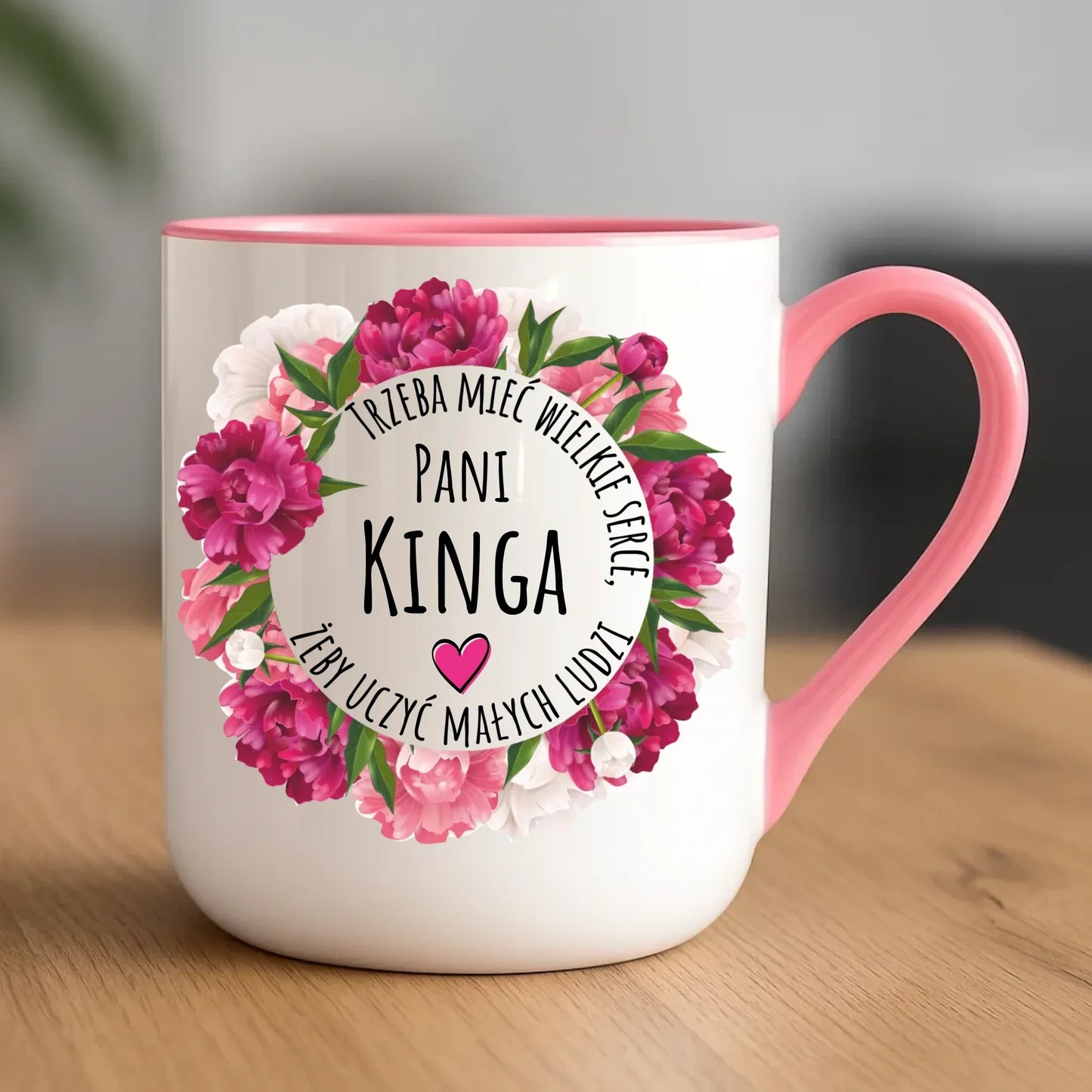 Trzeba mieć wielkie serce | Kubek elegant z imieniem prezent dla nauczycielki N18 - StoryCups.pl