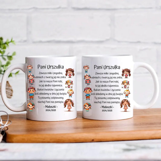 Dzieci z wierszykiem | Personalizowany kubek dla przedszkolanki na prezent N19 - StoryCups.pl