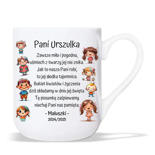Dzieci z wierszykiem | Personalizowany kubek elegant dla przedszkolanki na prezent N19 - StoryCups.pl