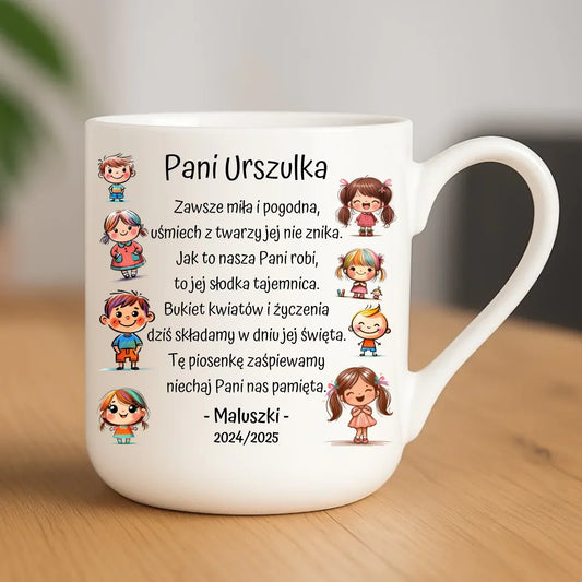 Dzieci z wierszykiem | Personalizowany kubek elegant dla przedszkolanki na prezent N19 - StoryCups.pl