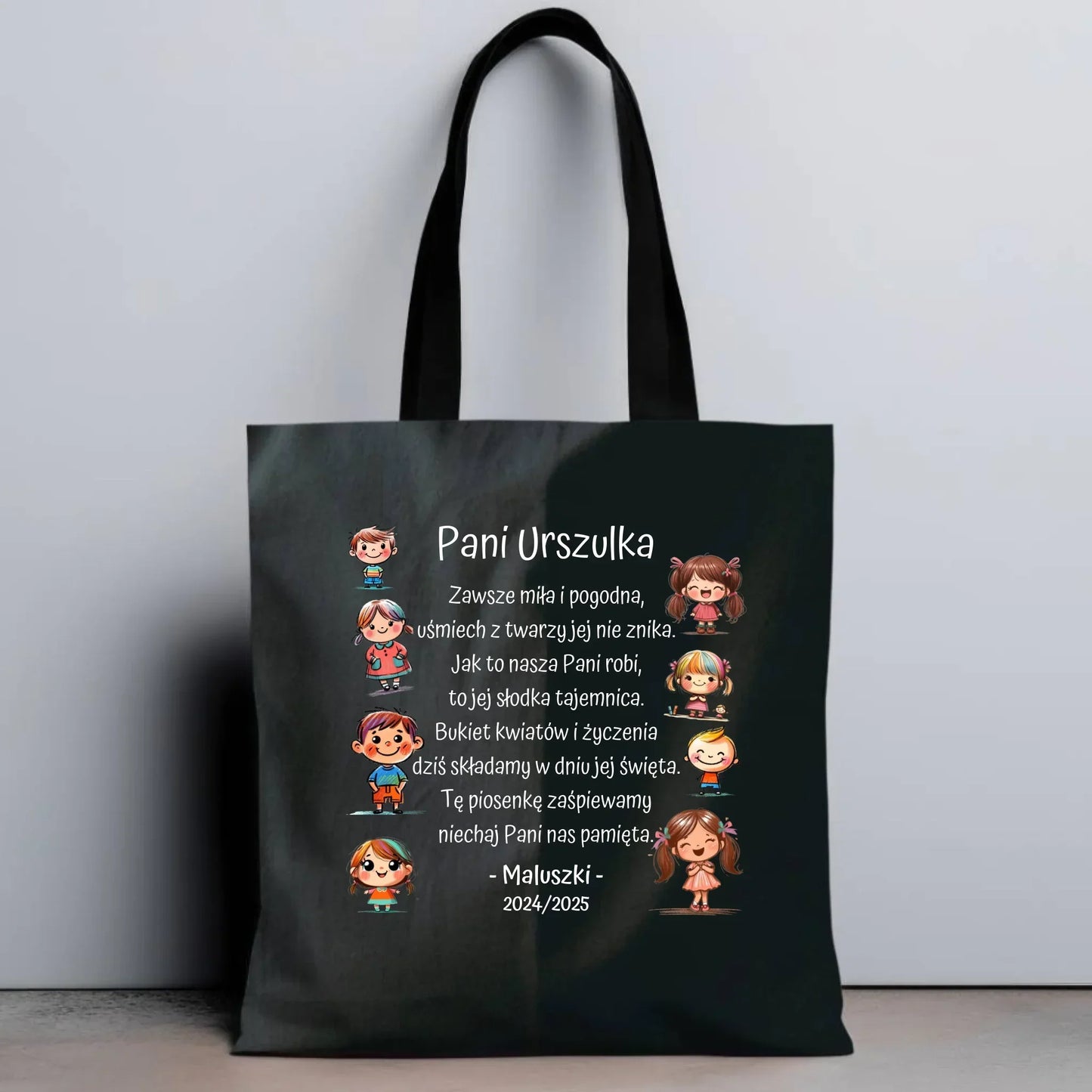 Dzieci z wierszykiem | Personalizowana torba dla przedszkolanki na prezent N19 - StoryCups.pl