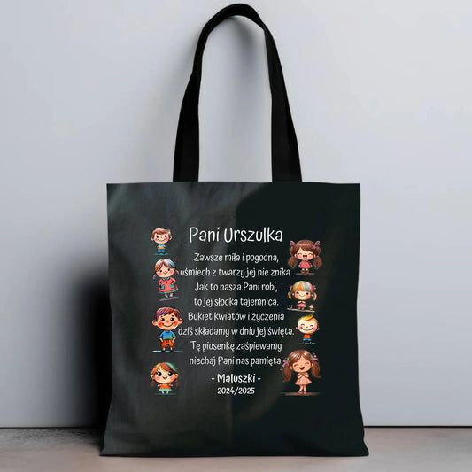 Dzieci z wierszykiem | Personalizowana torba dla przedszkolanki na prezent N19 - StoryCups.pl