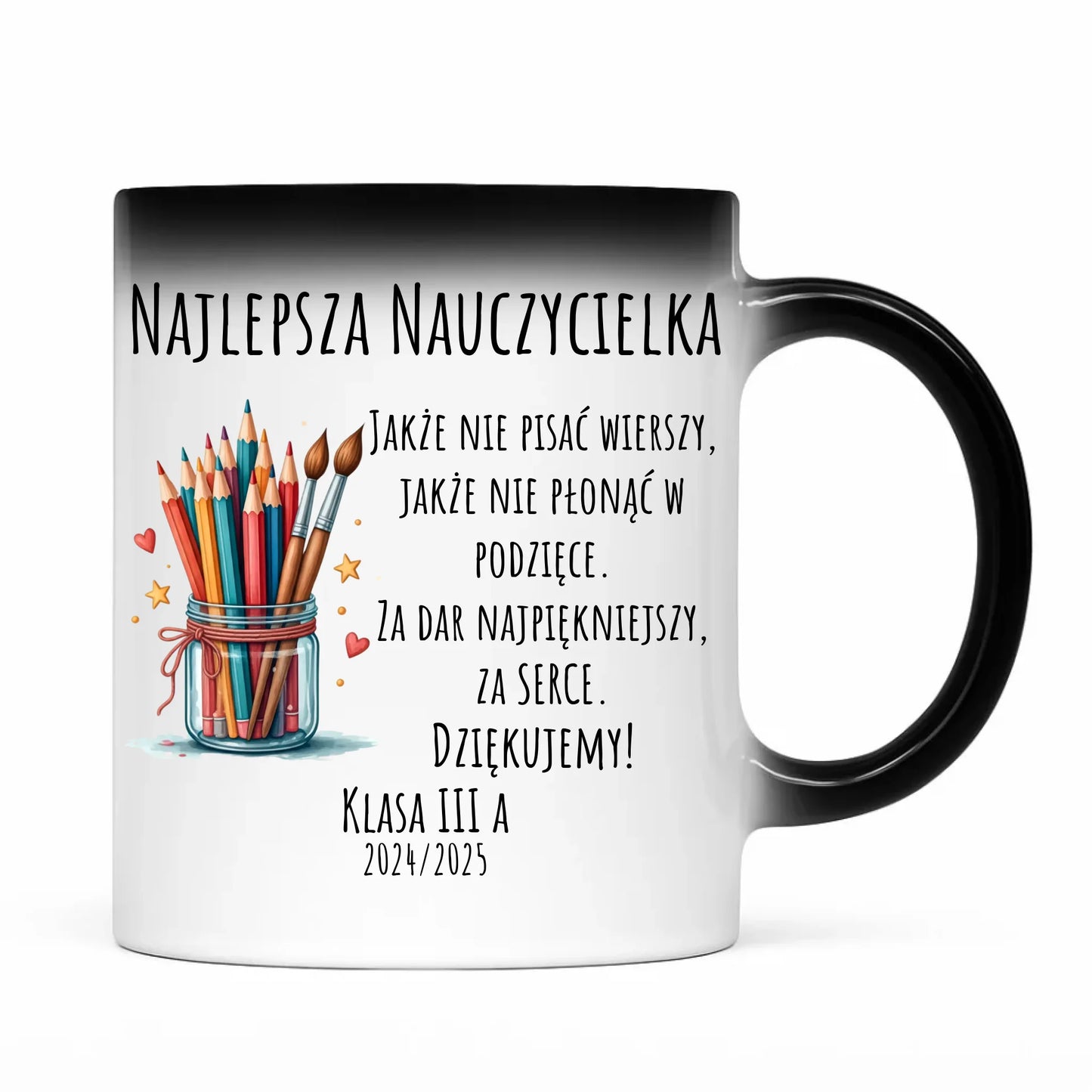 Prezent dla nauczyciela kubek magiczny NAUCZYCIEL ZAKOŃCZENIE ROKU SZKOLNEGO
