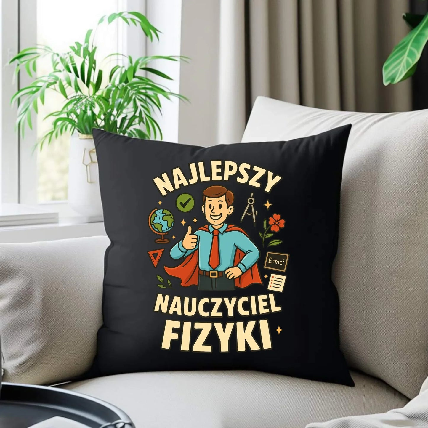 Najlepszy nauczyciel fizyki | Poduszka dekoracyjna na prezent N22 - StoryCups.pl