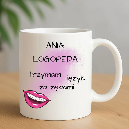 Logopeda | Kubek z imieniem na prezent dla logopedy N24 - StoryCups.pl