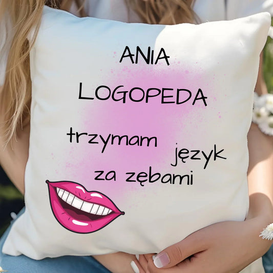 Logopeda | Poduszka z imieniem na prezent dla logopedy N24 - StoryCups.pl