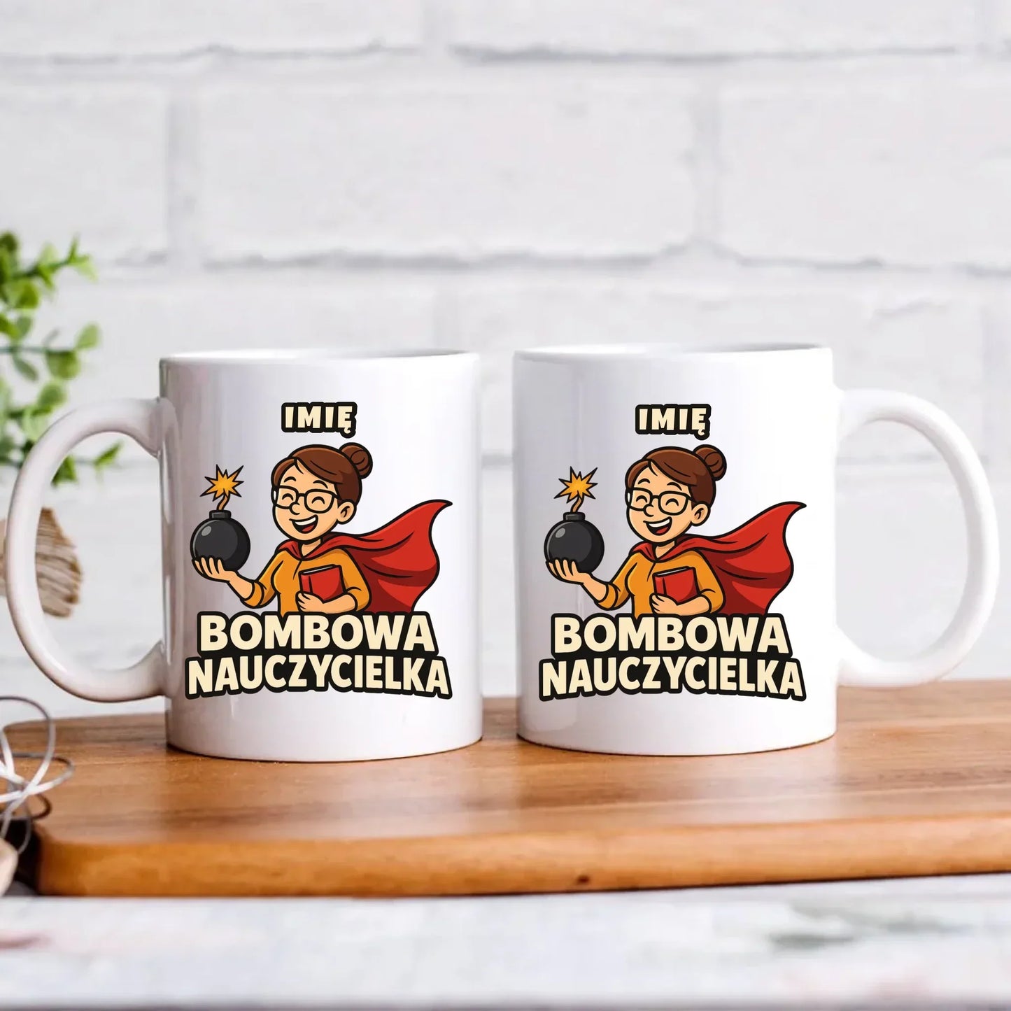 Bombowa nauczycielka | Kubek z imieniem na prezent N25 - StoryCups.pl