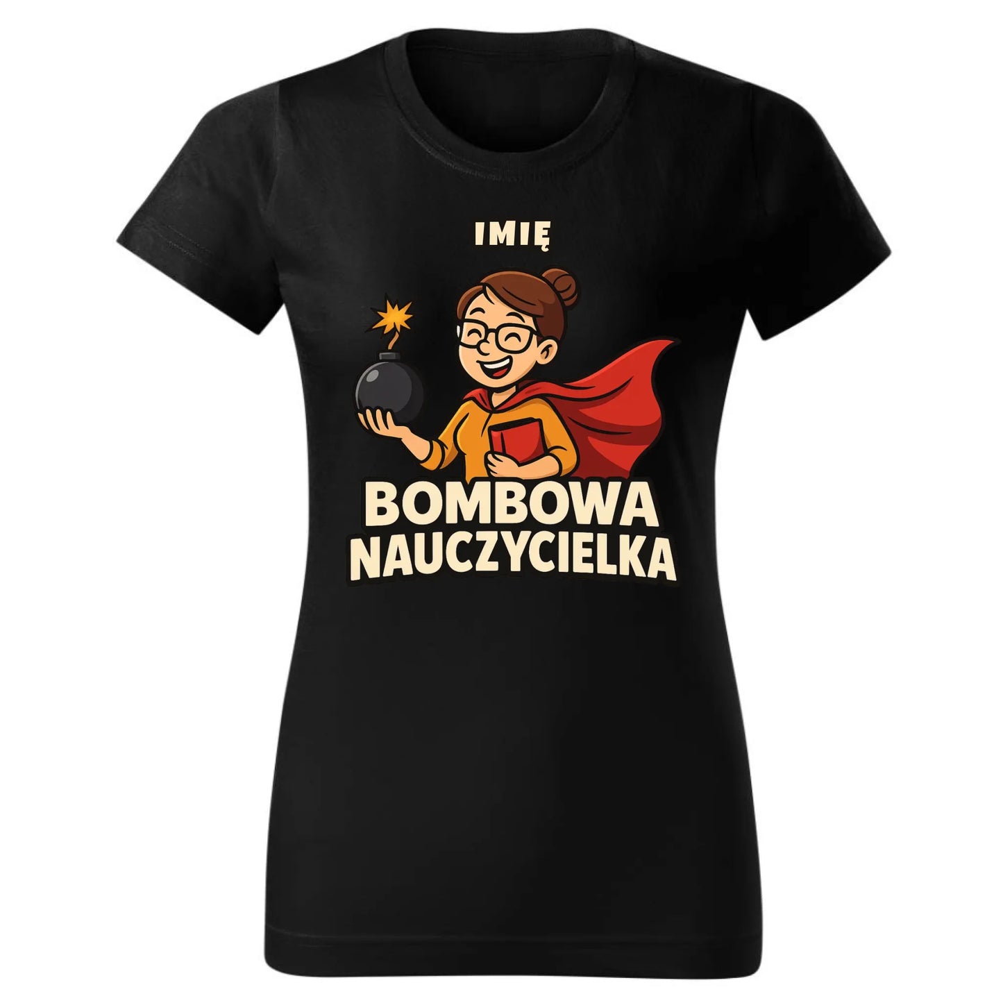 Bombowa nauczycielka | Koszulka z imieniem dla nauczycielki na prezent N25 - StoryCups.pl