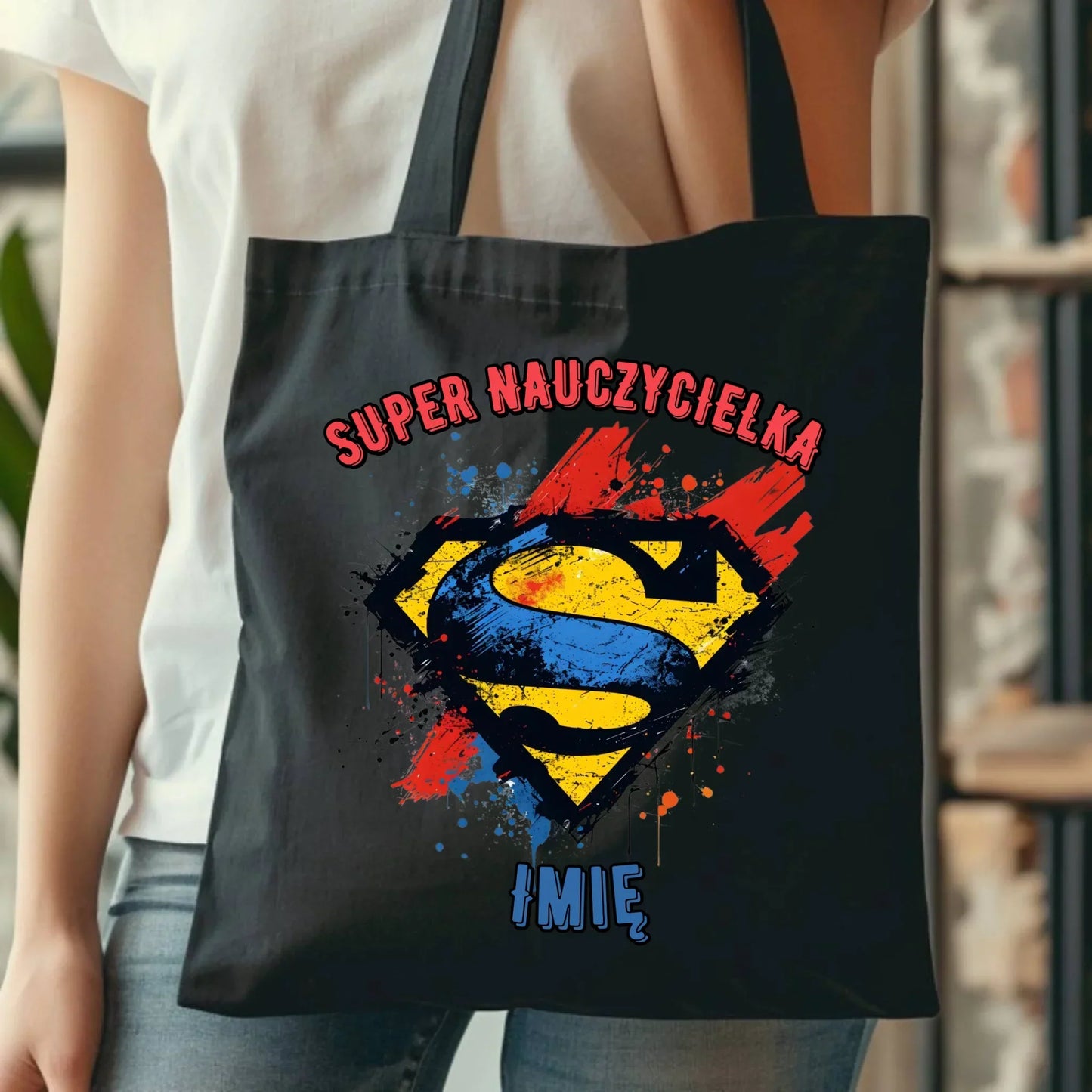 Super nauczycielka | Torba z imieniem na prezent dla nauczycielki N27 - StoryCups.pl