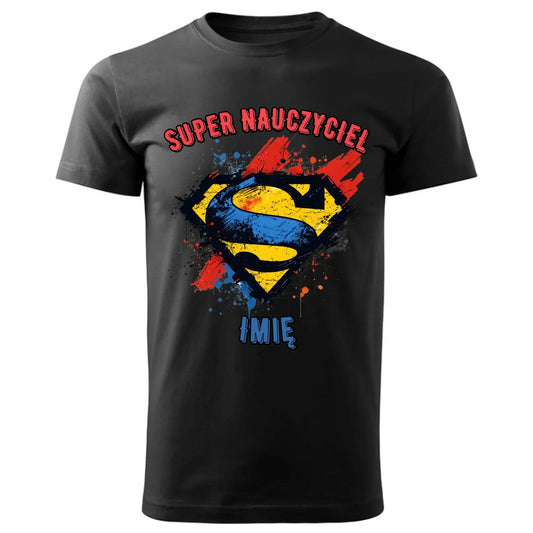 Super nauczyciel | Koszulka męska prezent dla nauczyciela N28 - StoryCups.pl