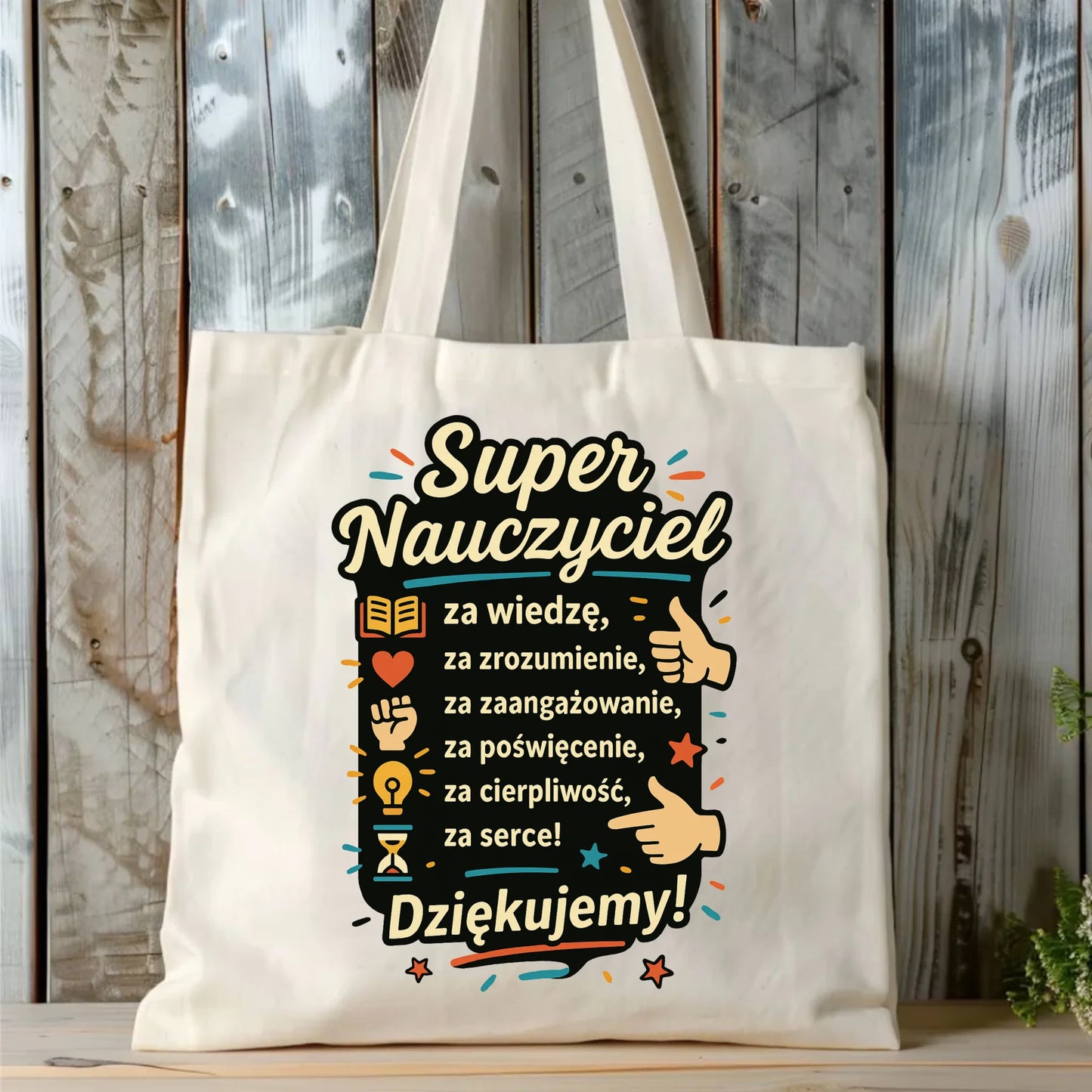 Bawełniana torba prezent dla nauczyciela NAUCZYCIEL WYCHOWAWCA PRZEDSZKOLANKA