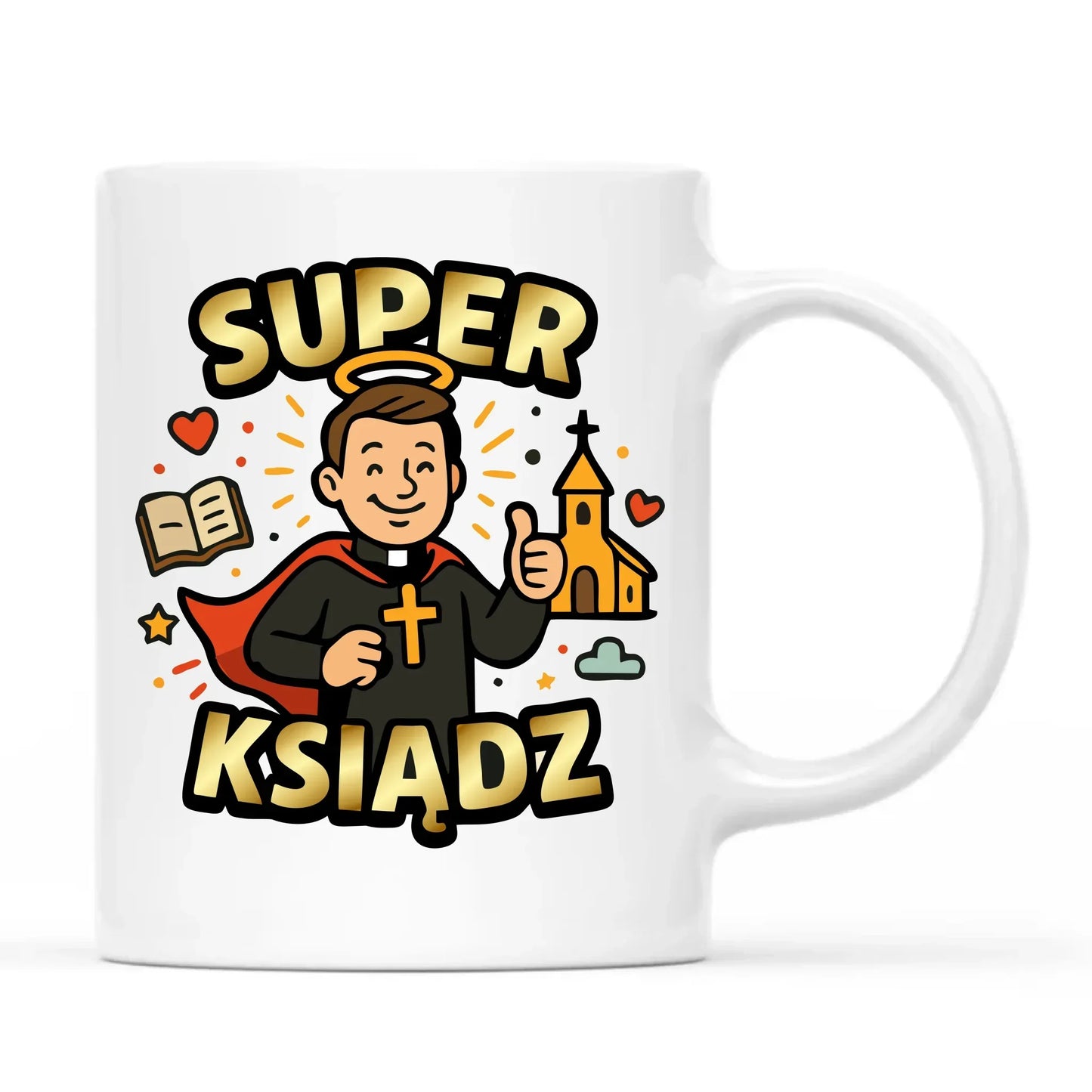 Super ksiądz | Kubek prezent dla księdza N37 - StoryCups.pl