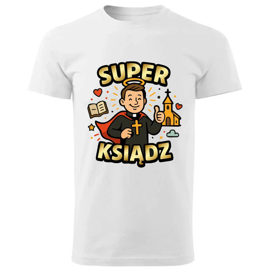Super ksiądz | Koszulka męska prezent dla księdza N37 - StoryCups.pl