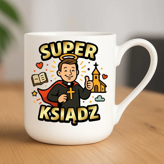 Super ksiądz | Kubek elegant prezent dla księdza N37 - StoryCups.pl