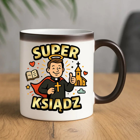 Super ksiądz | Kubek magiczny prezent dla księdza N37 - StoryCups.pl