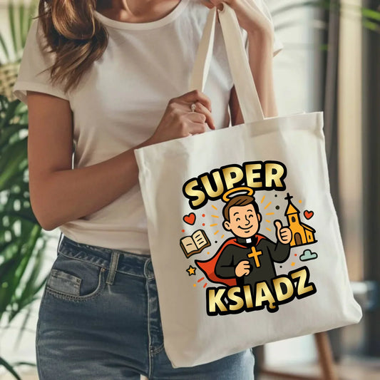 Super ksiądz | Torba prezent dla księdza N37 - StoryCups.pl