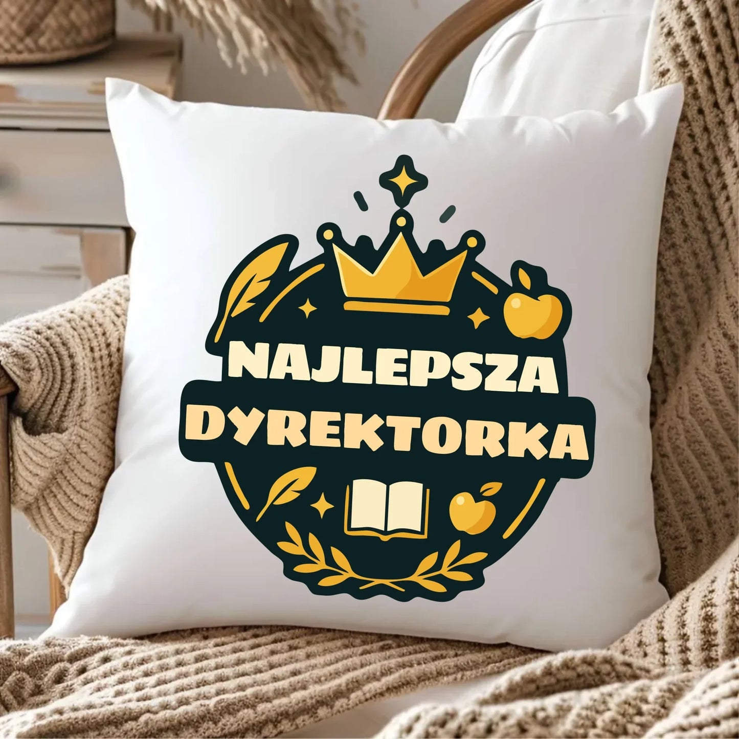 Najlepsza dyrektorka szkoły | Poduszka na prezent dla dyrektorki N40 - StoryCups.pl