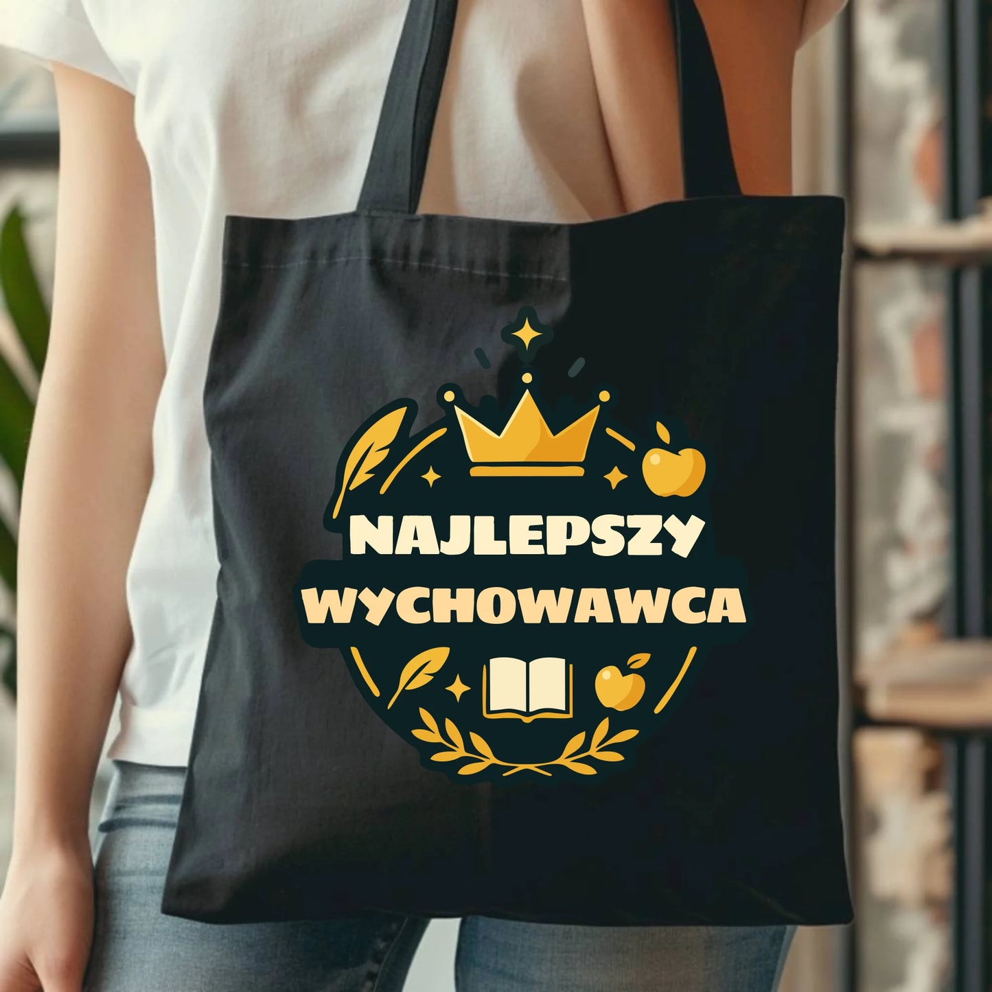 Bawełniana torba prezent dla nauczyciela NAUCZYCIEL WYCHOWAWCA PRZEDSZKOLANKA