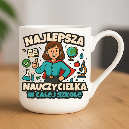 Najlepsza nauczycielka w całej szkole | Kubek elegant prezent nauczyciel N45 - StoryCups.pl