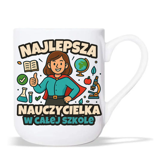 Najlepsza nauczycielka w całej szkole | Kubek elegant prezent nauczyciel N45 - StoryCups.pl
