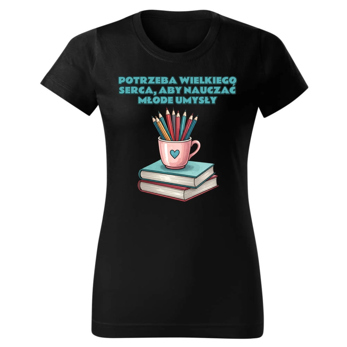 Potrzeba wielkiego serca, by nauczać młode umysły | Koszulka prezent dla nauczycielki N13 - StoryCups.pl