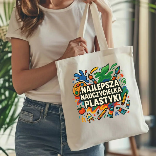 Najlepsza nauczycielka plastyki | Torba prezent dla nauczycielki N49 - StoryCups.pl