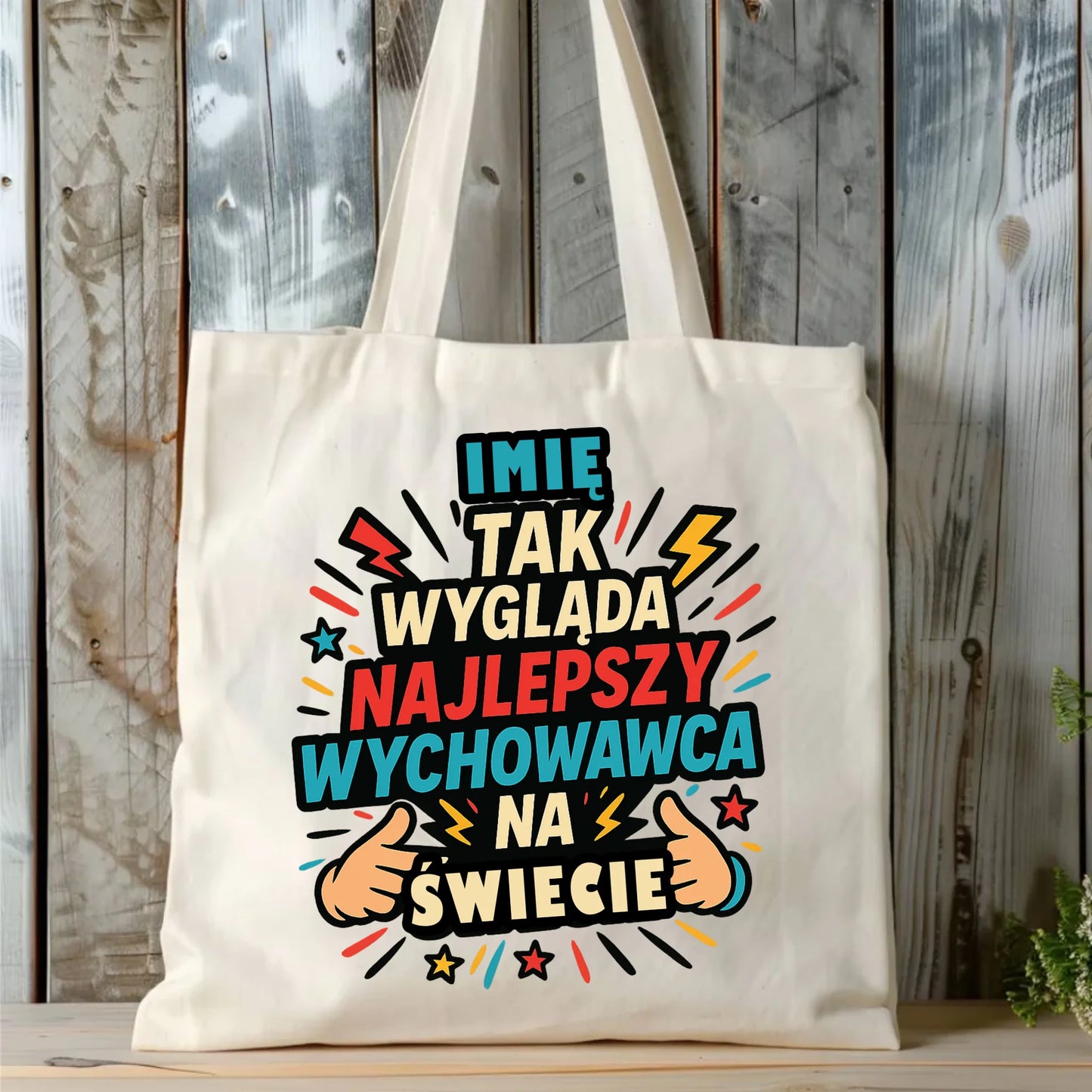 Bawełniana torba prezent dla nauczyciela NAUCZYCIEL WYCHOWAWCA PRZEDSZKOLANKA