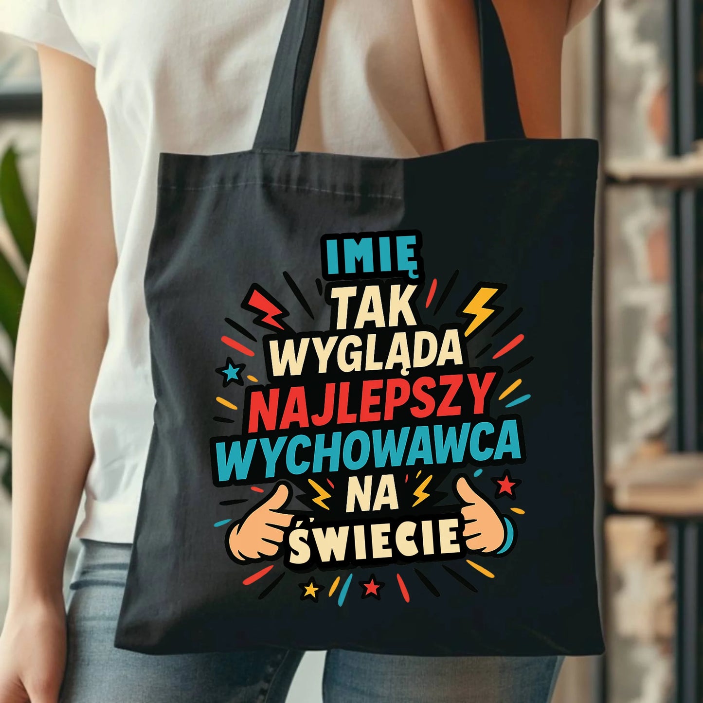 Bawełniana torba prezent dla nauczyciela NAUCZYCIEL WYCHOWAWCA PRZEDSZKOLANKA