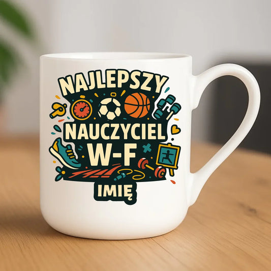 Najlepszy nauczyciel W-F | Kubek elegant prezent dla nauczyciela wychowania fizycznego N50 - StoryCups.pl