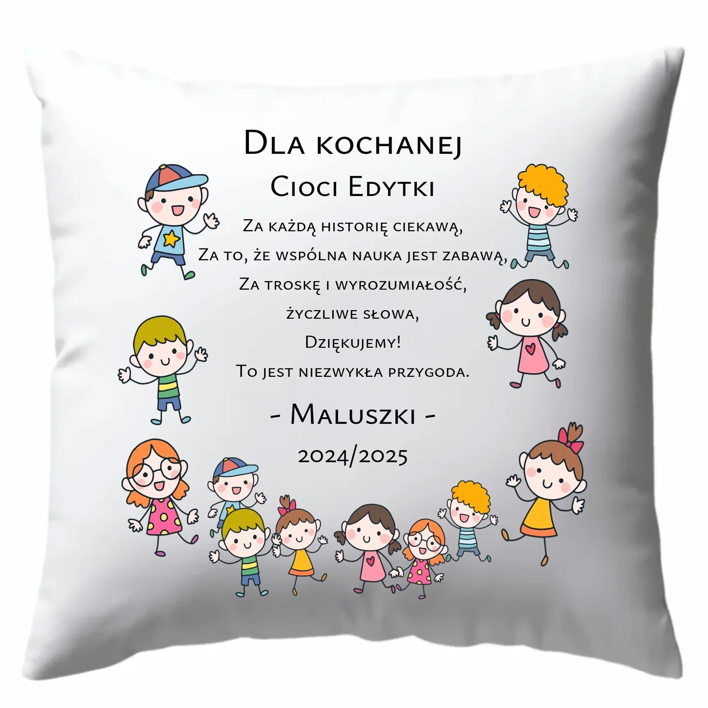 Podziękowanie od przedszkolaków | Poduszka dla nauczyciela N07 - StoryCups.pl