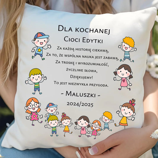 Podziękowanie od przedszkolaków | Poduszka dla nauczyciela N07 - StoryCups.pl