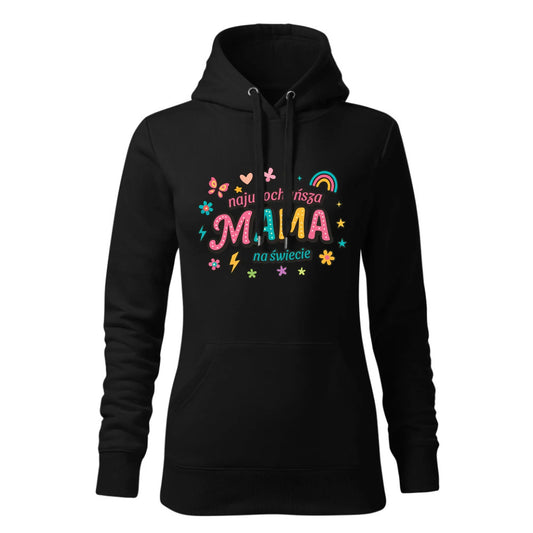 Najukochańsza mama na świecie | Bluza damska z kapturem dla mamy prezent na Dzień Matki DM03 - StoryCups.pl