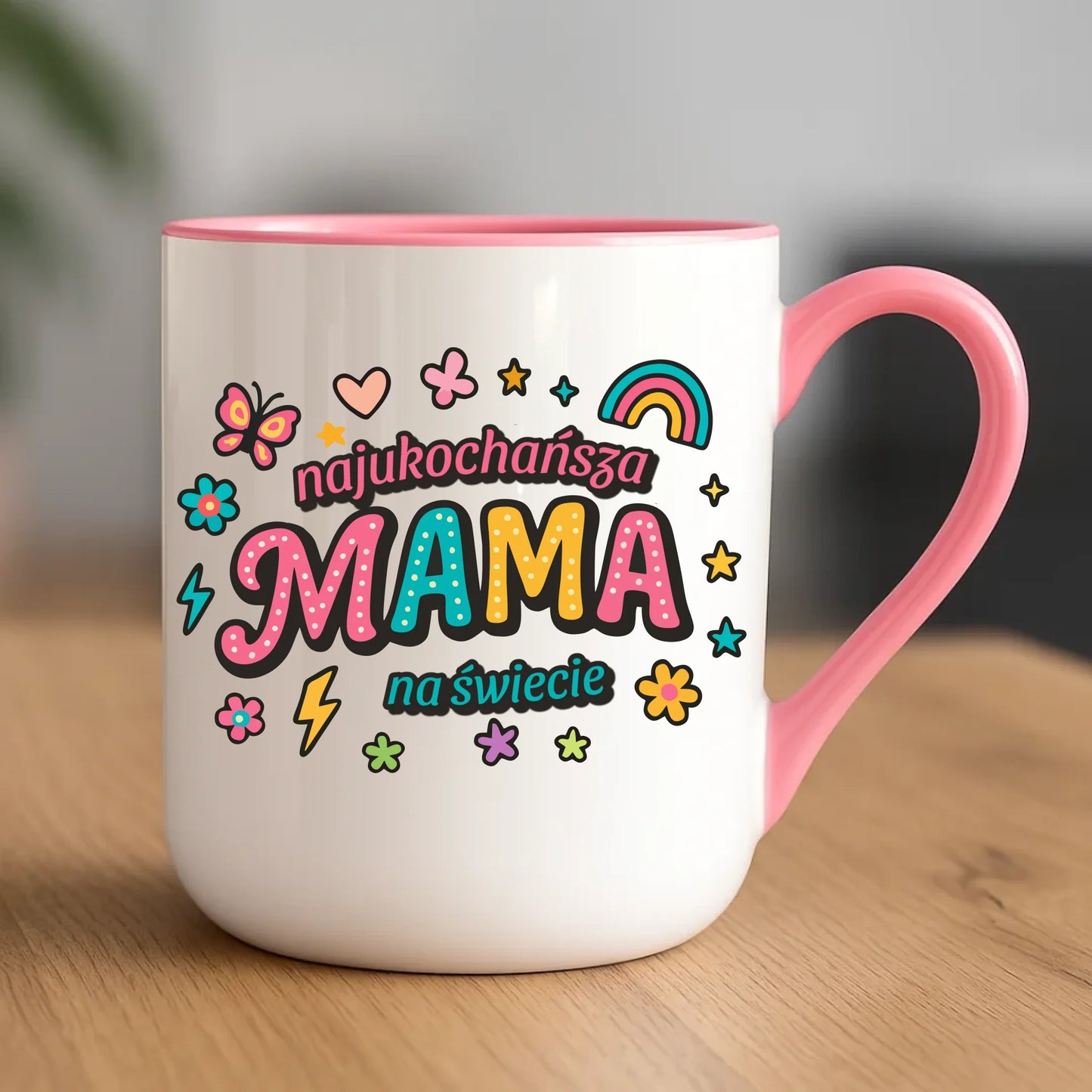 Personalizowany kubek dla mamy upominek na Dzień Mamy - różowy