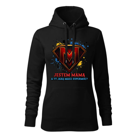 Jestem mamą, a Ty jaką masz super moc? | Bluza damska z kapturem prezent dla mamy DM04 - StoryCups.pl