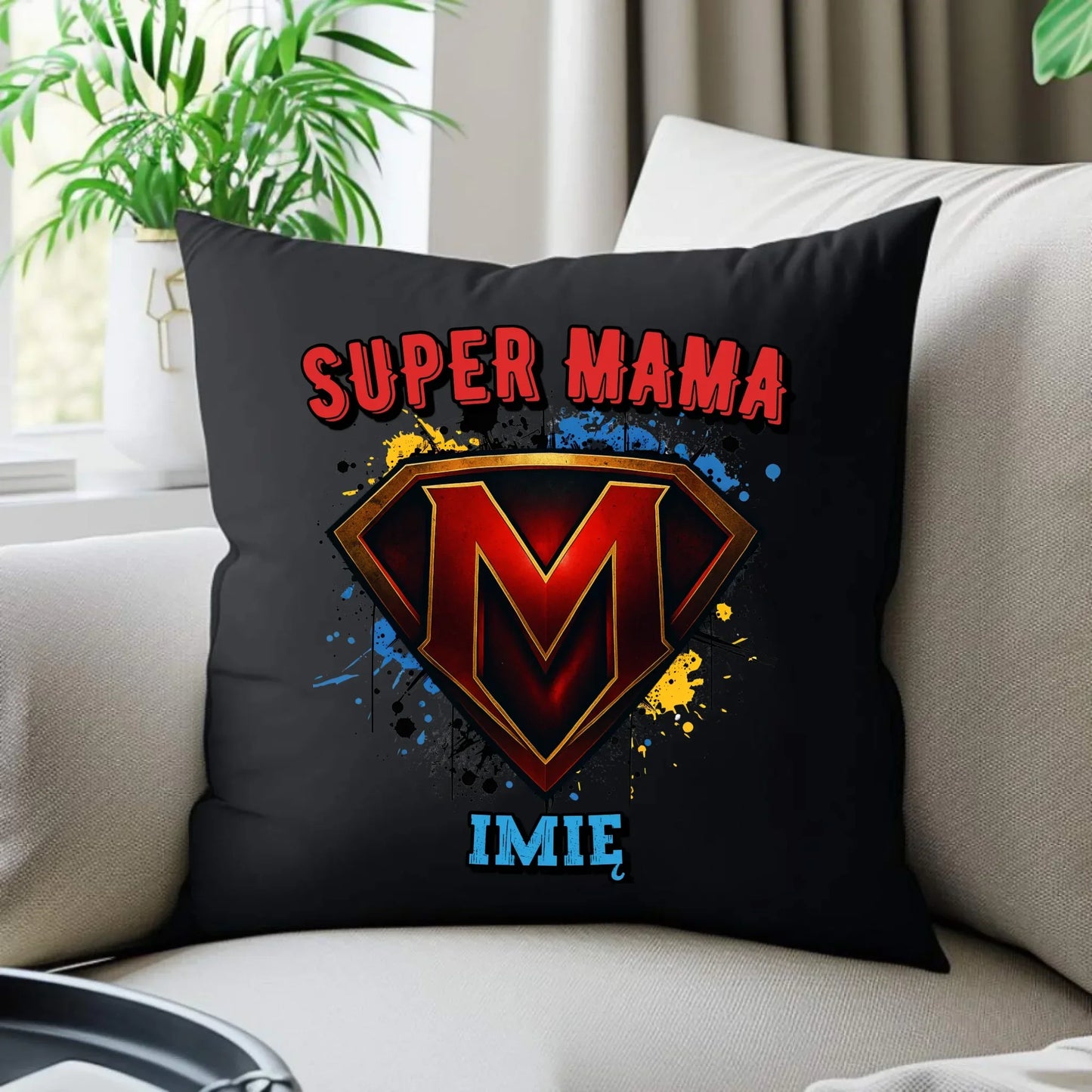 Super mama | Poduszka dekoracyjna dla mamy na prezent DM07 - StoryCups.pl