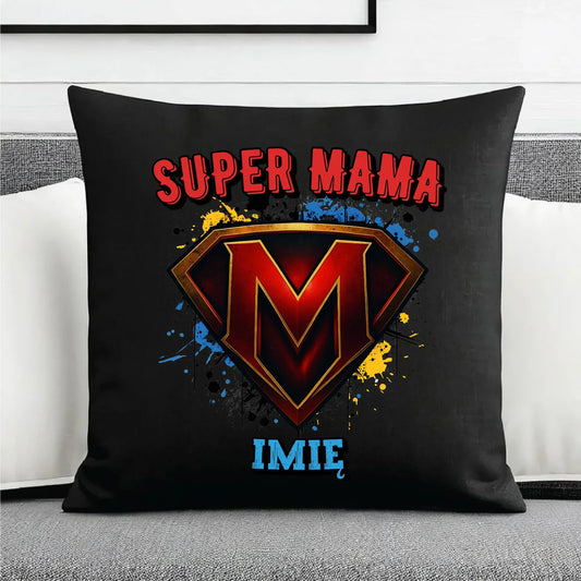 Super mama | Poduszka dekoracyjna dla mamy na prezent DM07 - StoryCups.pl