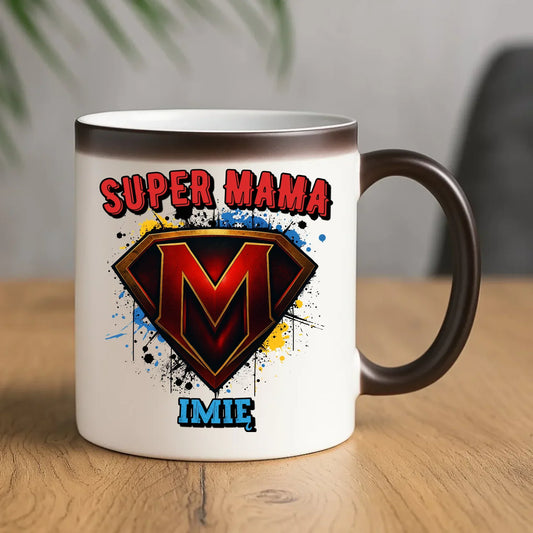 Super mama imię | Kubek magiczny prezent na Dzień Matki DM07 - StoryCups.pl