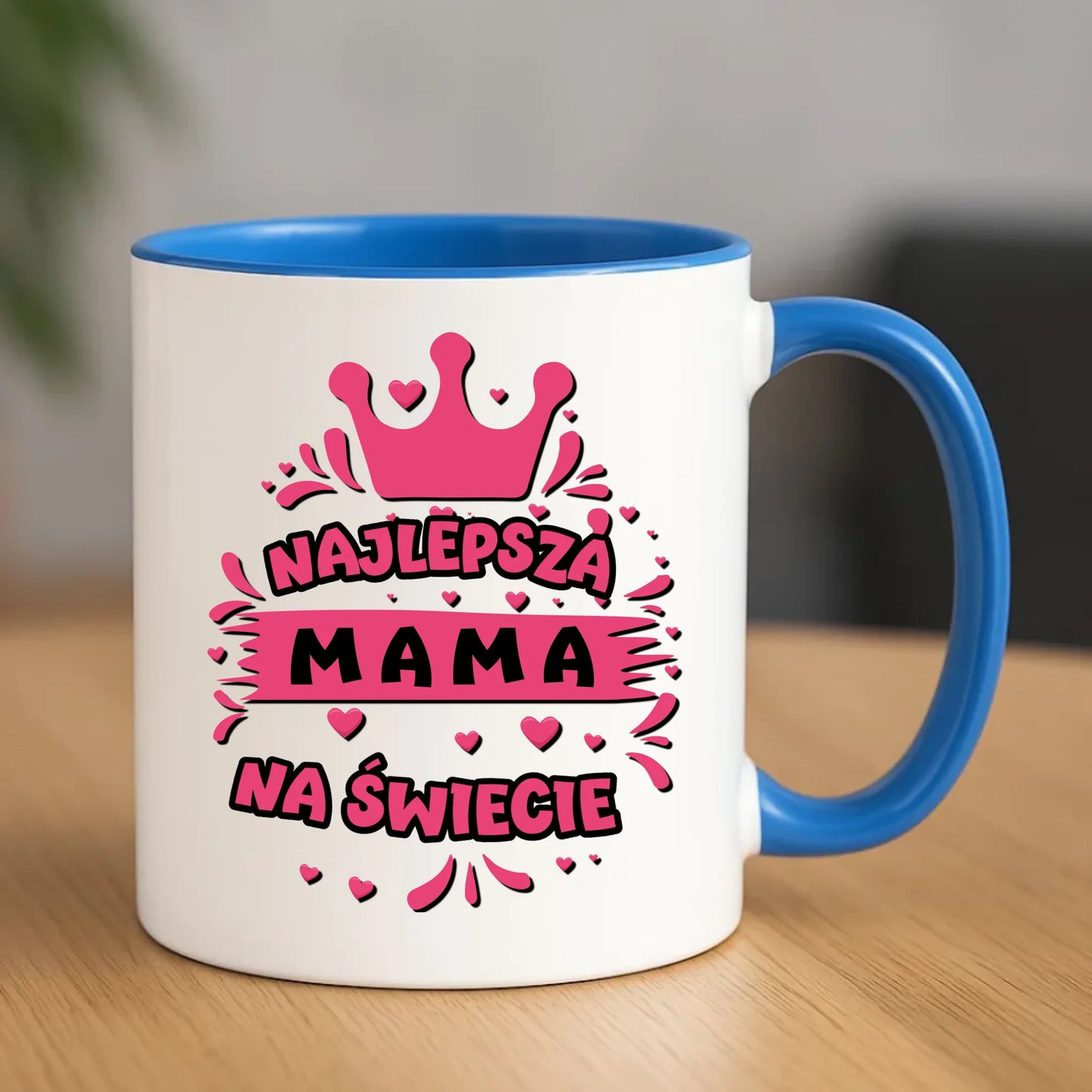 Kubek dla mamy wyjątkowy prezent na Dzień Mamy - niebieski