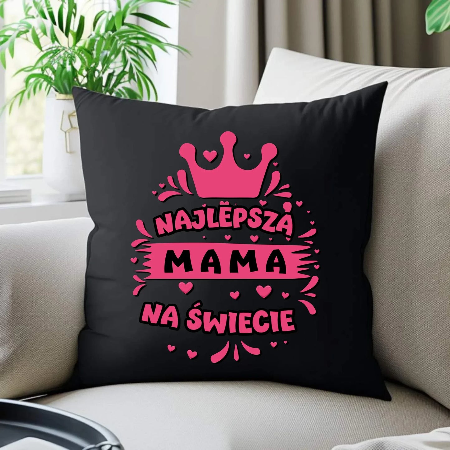 Najlepsza mama na świecie | Poduszka dekoracyjna prezent na Dzień Mamy DM08 - StoryCups.pl