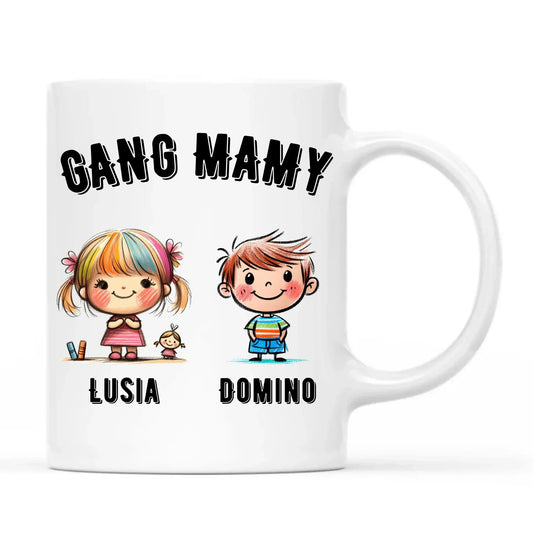 Gang Mamy imiona dzieci | Kubek prezent na Dzień Matki DM09 - StoryCups.pl