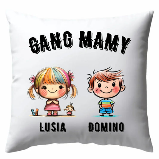 Gang Mamy imiona dzieci | Poduszka prezent na Dzień Matki DM09 - StoryCups.pl