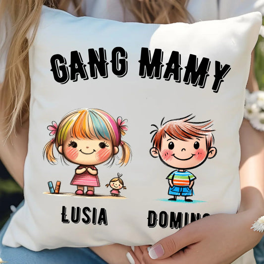 Gang Mamy imiona dzieci | Poduszka prezent na Dzień Matki DM09 - StoryCups.pl